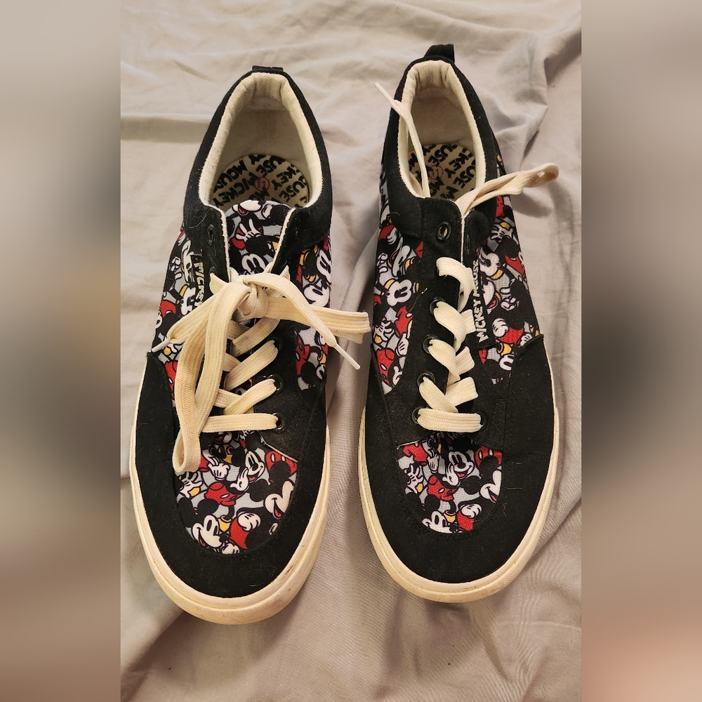 Disney Black and White Mens Sneakers
